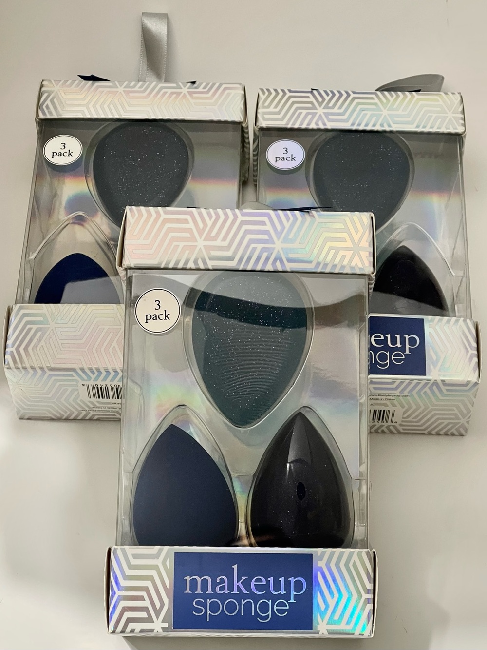 Makeup Sponge 3-Pack - Navy & Black Beauty Sponges